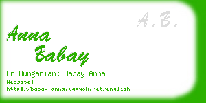 anna babay business card